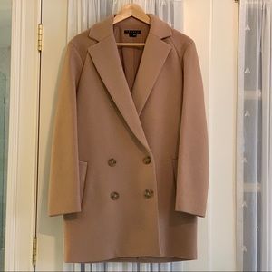 Theory Café Nest Double-Breasted Coat Camel XSML